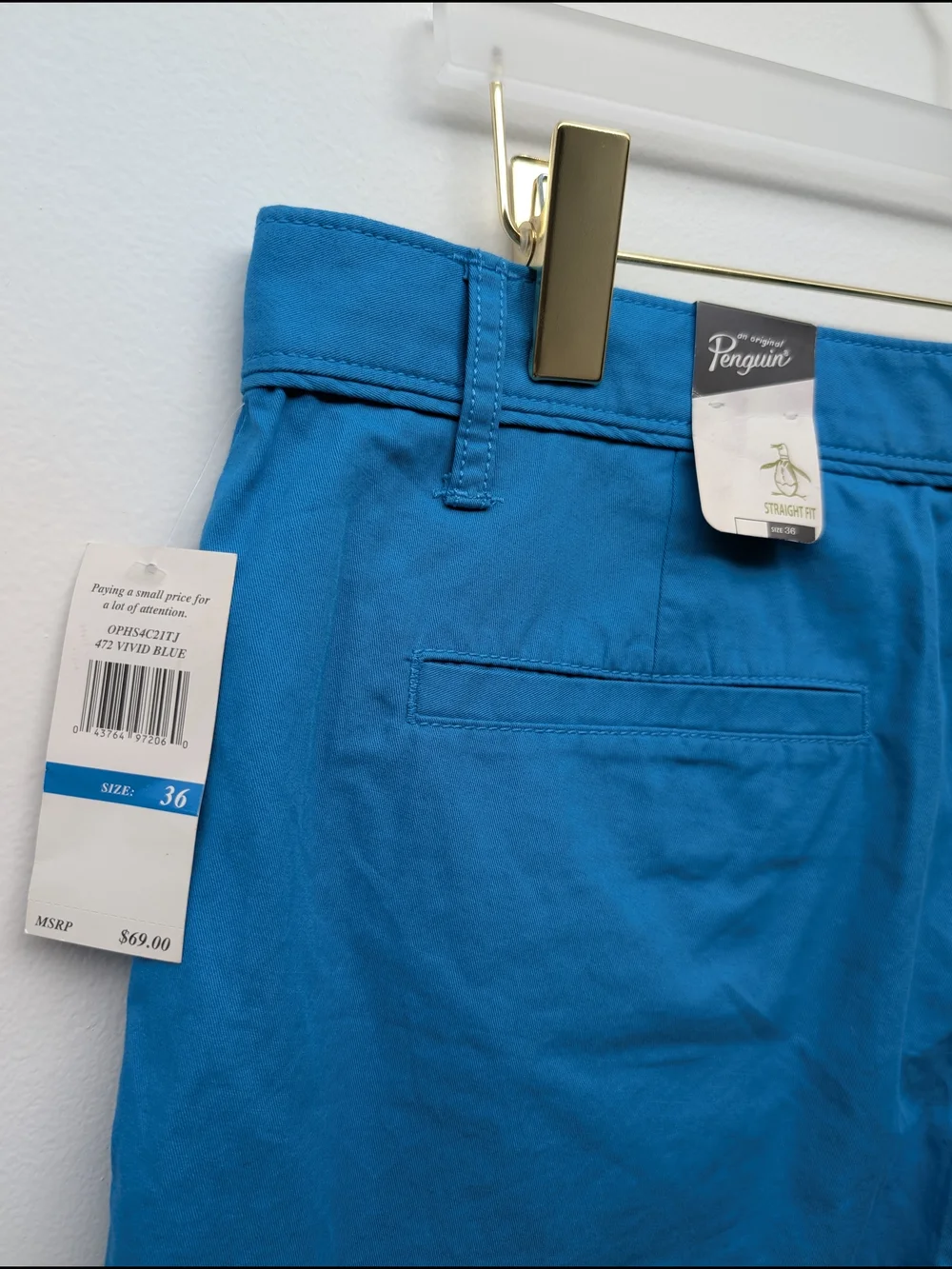 Original Penguin Bright Blue Flat Front Chino Shorts